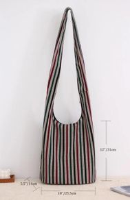 Striped Pattern Hobo Bag