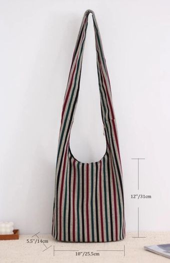 Striped Pattern Hobo Bag