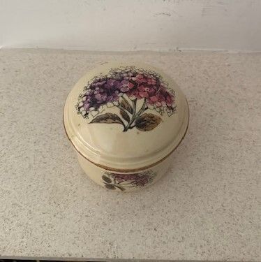 Vintage Kerry Ironstone Hydrangea Sugar Bowl 1970s