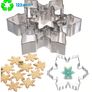 Set of 3 cookie cutter set stainless steel snow flake shape reusable for baking Image 5