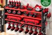 Heavy Duty Wall Mounted Power Tool Organiser  4 Tier Garage Storage Rack with 8 Drill Holders