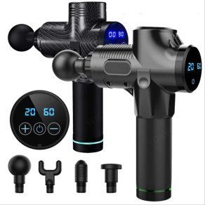 Massage Gun Deep Tissue Muscle Massager 6 Attachments LCD Control 20 Speeds