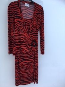 Black/Red Animal Ribkoff Dress (12) as new.