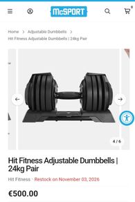 MC Sport 24kg adjustable Dumbbells