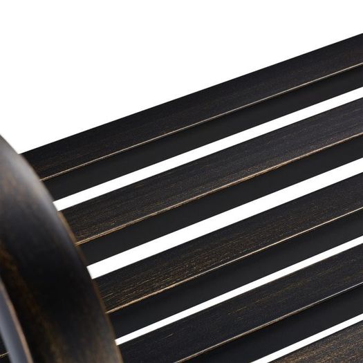 Black Bronze Metal Garden Bench 2 Seater Outdoor
