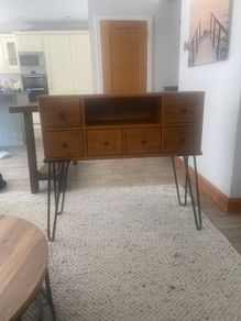 Mid-Century Style Wooden Console / Side Table with Drawers