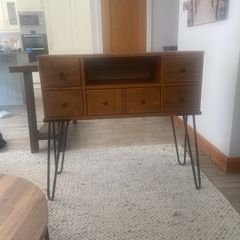Mid-Century Style Wooden Console / Side Table with Drawers
