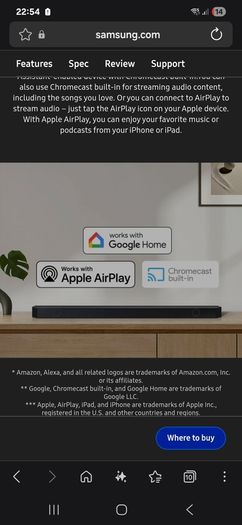 Samsung soundboard with woofer and remote