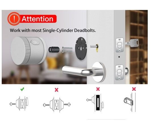 MOES Tuya Bluetooth Smart Lock Silver