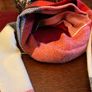 New warm and cosy scarf in shades of rust ,cream black and burnt orange Image 2