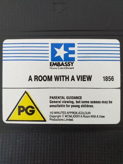 A Room With A View Video Cassette Tape 1986 Large Clamshell Box