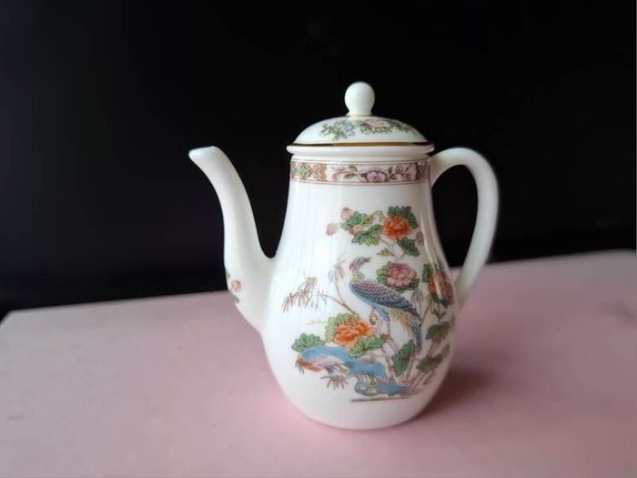 Vintage Wedgwood Kutani Crane Miniature Coffee Pot with Lid Bone China