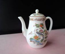 Vintage Wedgwood Kutani Crane Miniature Coffee Pot with Lid Bone China