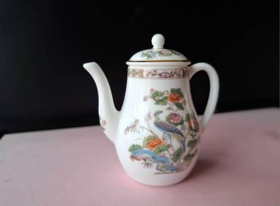 Vintage Wedgwood Kutani Crane Miniature Coffee Pot with Lid Bone China