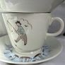 MCM Arabia Finland Breakfast Cups and Saucers Hobby Series Image 3