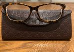 Gucci Tortoise Wayfarer Silver Metal Temples Glasses