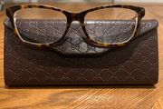 Gucci Tortoise Wayfarer Silver Metal Temples Glasses