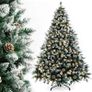 Artificial Christmas Tree with Lighting and Snow, Christmas Tree with Metal Stand (180 cm) Image 9