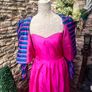 80s Vintage handmade dress with striped bolero jacket Image 7