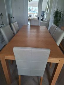 Oak Dining Table(extending) and Chair Set and Sideboard
