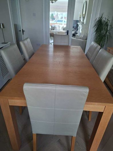 Oak Dining Table(extending) and Chair Set and Sideboard