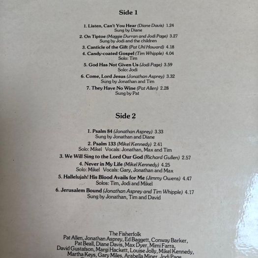 The Fisherfolk, On Tiptoe LP reissue, UK Religious folk from 70s