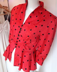 1980s Vintage Peplum Blouse