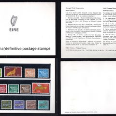 1968-9 Ireland Gerl Definitive Presentation Pack containing a completed mint never hinged (MNH) set of the first Gerl Definitive Stamps