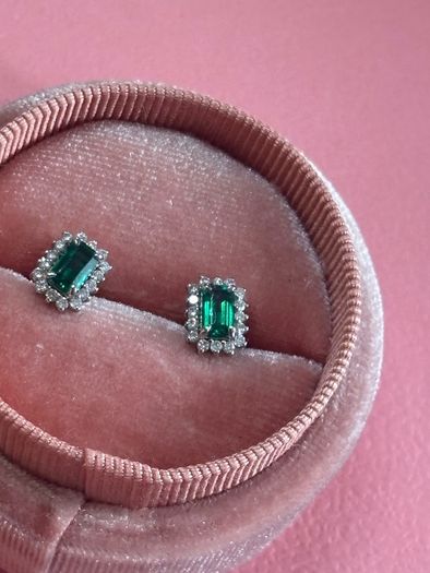 Emerald and Diamond Earrings