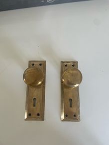 Unlaquered brass door handle