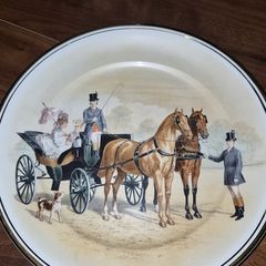 2 Vintage Arklow Art Collection Horse & Carriage Decorative Plate Made in Ireland