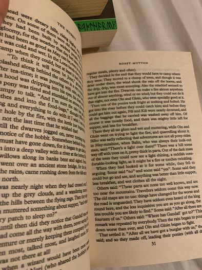 (1990's) Paperback Lord of the rings trilogy & the hobbit book lot