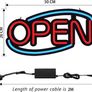 NEON OPEN SIGN,50x26CM Ultra Brighter OPEN Business Board,6Flashing Lighting Mode, Larger and Brighter (Red/Blue),Brightness Adjustable (FREE SHIPPING) Image 5