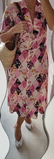 Nobody's Child pink floral midi Sz 14UK