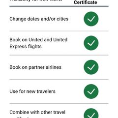 United Airlines Electronic Certificate