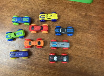 9 small nerf cars