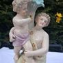 19th Century Hand Painted Dresden Porcelain Candle Stick (13") Image 5