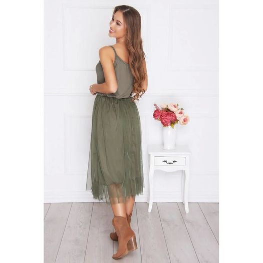 Creamy/ black/khaky/ pink  cliffon dress