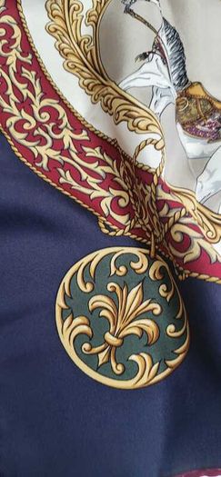 Vintage Ostinelli 100% Silk Made in Italy Equestrian Theme Scarf