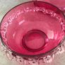 Antique Art Glass Cranberry Red Ruffled Lidded Candy Dish Image 7