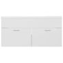 Sink Cabinet with Built-in Basin High Gloss White Chipboard Image 8
