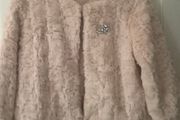 New Blush Fur Jacket With Broach