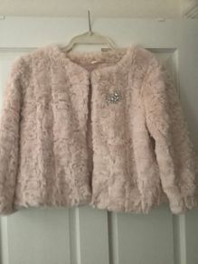 New Blush Fur Jacket With Broach