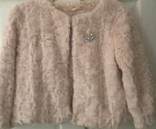 New Blush Fur Jacket With Broach