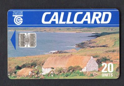 Ireland 20 unit Cottage Definitive (SC7 Light Blue Dame) Call Card Used