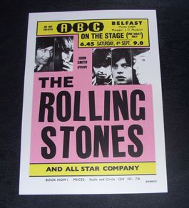 ROLLING STONES Irish Tour,ABC Theatre Belfast 4th September 1965 concert poster