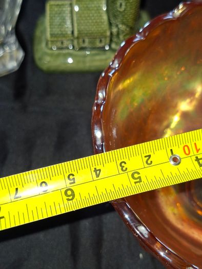 1920s Marigold Carnival Glass Bowl a Thistle and Thorn design, possibly manufactured by Sowerby Glass in the 1920s, no chips or cracks,