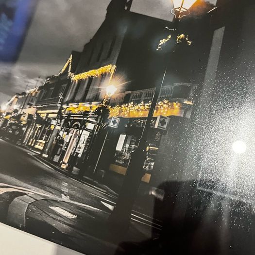 Black and Yellow Dalkey Printed Photograph from Dublin in a Black Frame on a High Quality White Mount