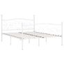 Bed Frame with Slatted Base White Metal 200x200 cm Image 3