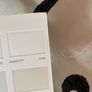 Ivory and Black Faux Silk Curtains 3 Pairs Available 86"w x 85"d Image 3